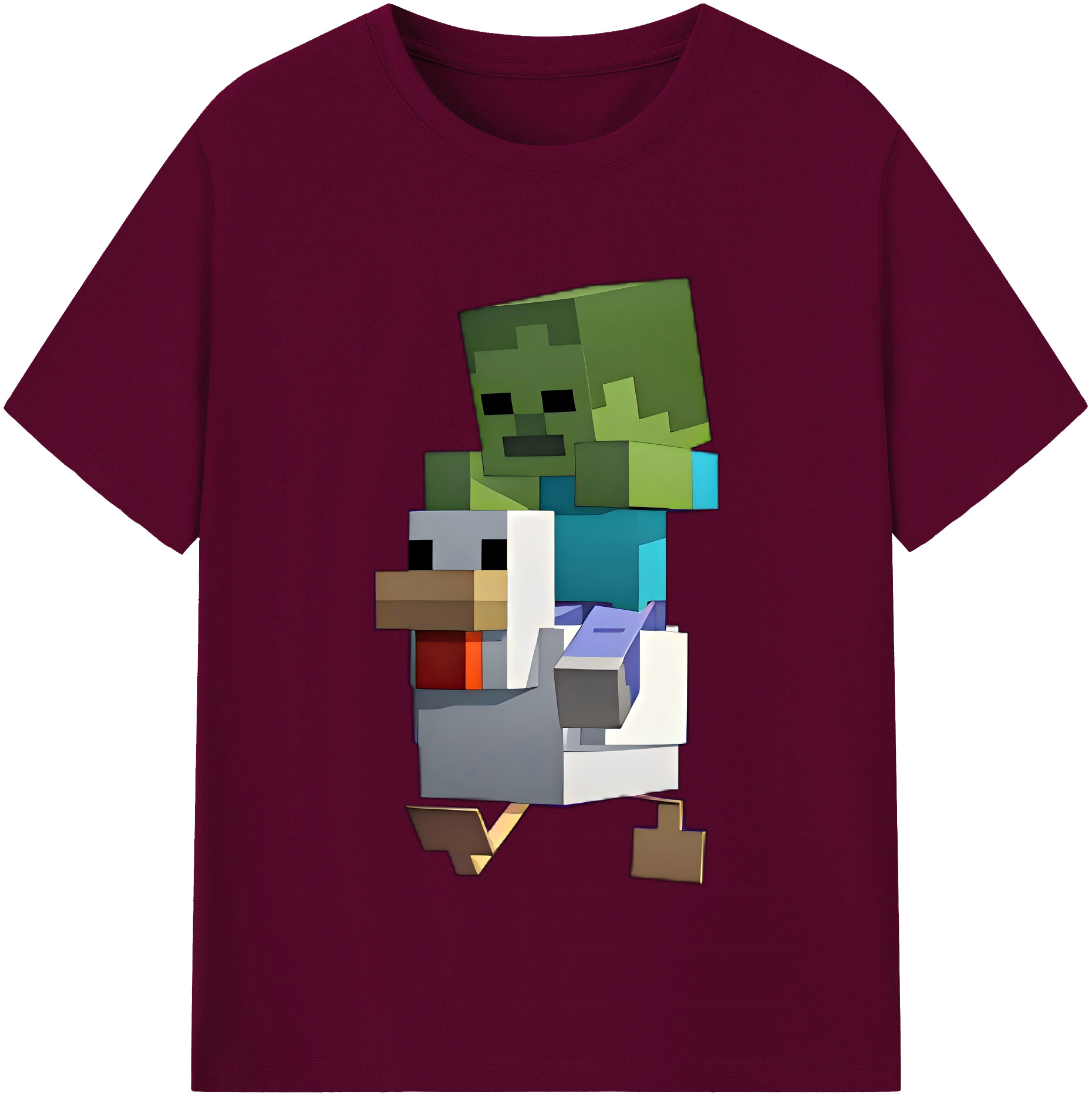 マインクラフト ブロックの世界 Minecraft MC Block world レディースカジュアルプリントTシャツ（綿100％）